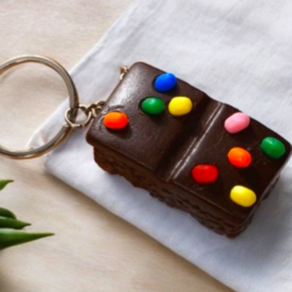 Cosmic Brownie Keychain, Food Keychain, Snack Keychain, Novelty Keychain